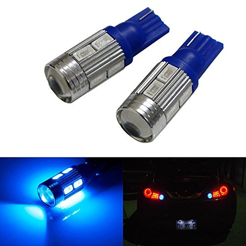 iJDMTOY (2) Sparking Blue 10-SMD 921 912 920 168 T10 LED Replacement Bulbs For Chevrolet Ford GMC Honda Nissan Toyota Backup Reverse Lights