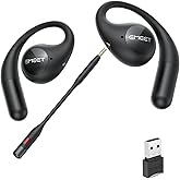 EMEET Airflow Open Ear Headphones with Mic, Zoom Certified, True Wireless Headsets with Detachable Microphone, ENC+VoiceCore 2.0 Noise Cancelling, Bluetooth 5.3, Multi-Point, Wireless Earbuds for Work
