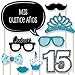 Big Dot of Happiness Quinceanera Teal - Sweet 15 Birthday Party Photo Booth Props Kit 20 Count
