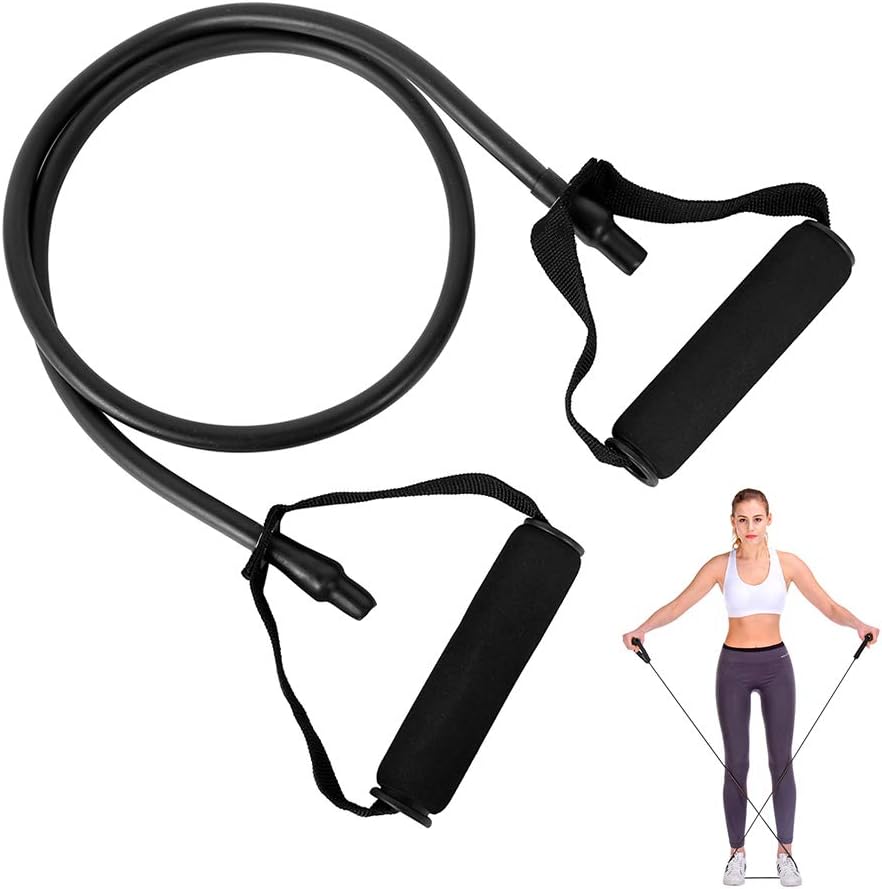 JTWEB Exercise Resistance Bands with Foam Handle Stretch Strength Training Heavy Fitness Tube For Fitness Workout Home Gym Training for Men/Women