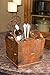Creative Co-Op Wood Utensil Holder with 4 Compartments