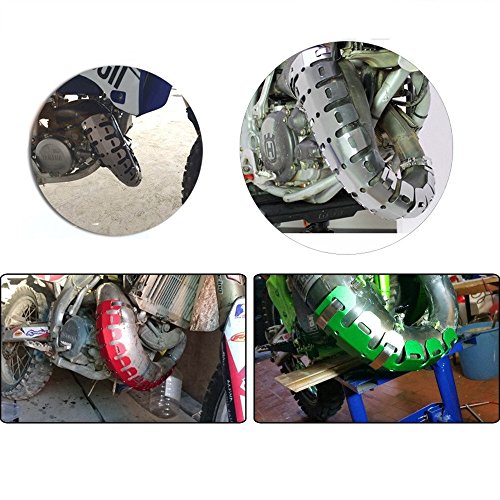 Etbotu Universal Motorcycle Exhaust Muffler Pipe Leg Protector Heat Shield Cover (Silver)