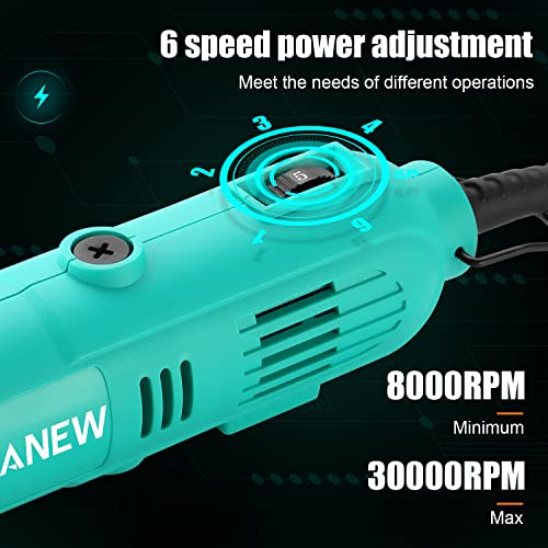 STANEW Rotary Tool Kit with Flex Shaft - 102pcs Accessories Variable Speed 130W Electric Drill Set for Grinding Engraving Crafting Projects and DIY Creations