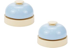 Pufguy Mini Call Bell Service Bell Ringing Desk Bell Bellhop for Restaurants Schools Hotels Counter Bar Warehouses Home-2pcs(Blue)