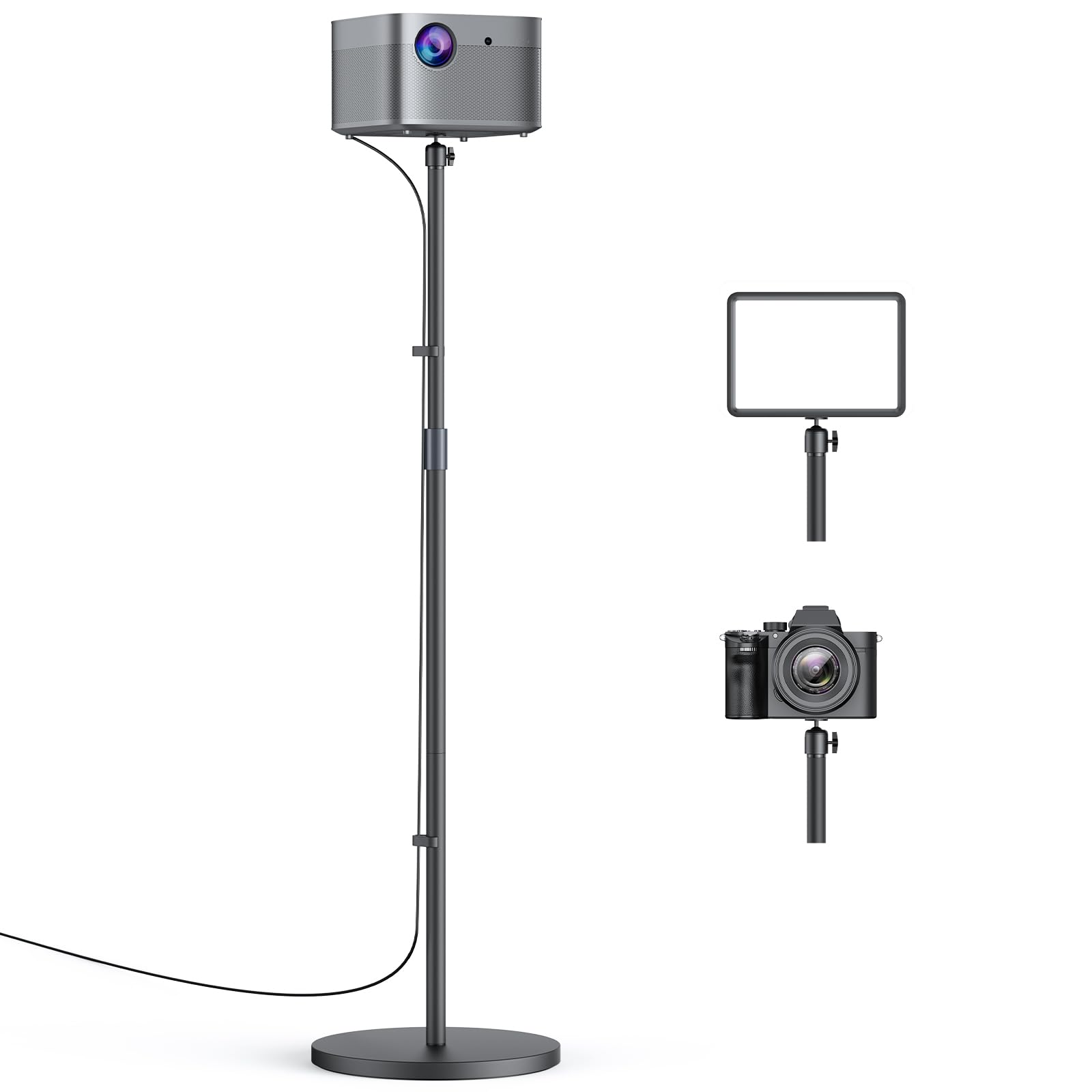 Photo 1 of Projector Floor Stand Compatible with Nebula/XGIMI/TMY/HAPPRUN and More, Metal Base and 20''~50.8'' Height Adjustable with 1/4-Inch Screw, Ideal for Home/Outdoor Projection/Camera Shooting/Web Meeting