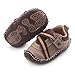 Lidiano Toddler Baby Sewing Sting-Proof Non-Slip Rubber Sole First Walker Sneakers (13-18 Months, Brown)
