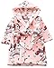 Girls' Fleece Robe, Warm Plush Flannel Bathrobe Hooded Pajamas Sleepwear Cosplay Costume Bath Robe for Toddler & Little Girls, Rose Red, US 7-8 Years, CN 140