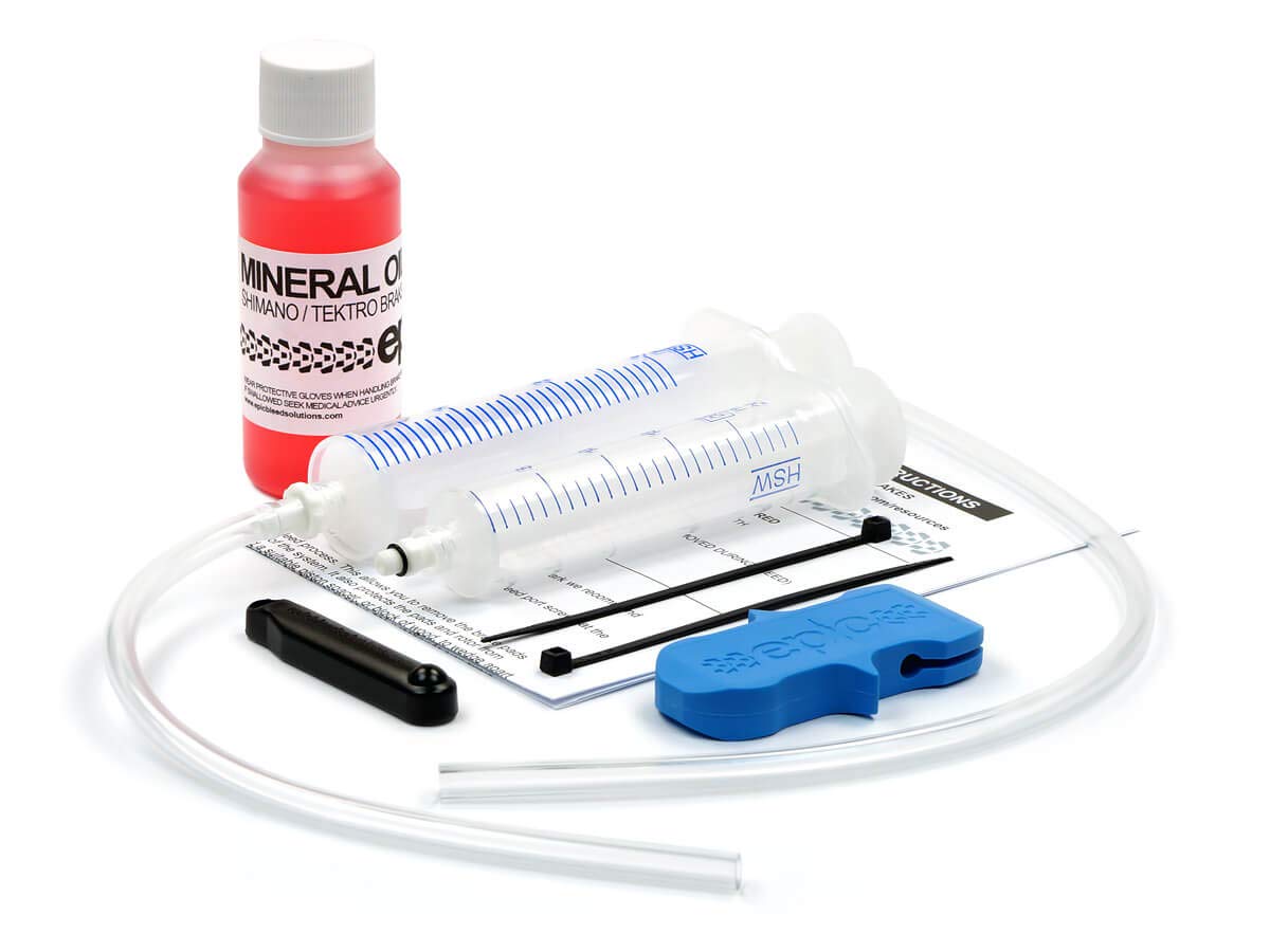 epic Bleed Kit for Shimano Brakes & Mineral Oil - Compatible with Shimano MTB Brake Models. 50ml High Performance Mineral Oil Brake Fluid Included