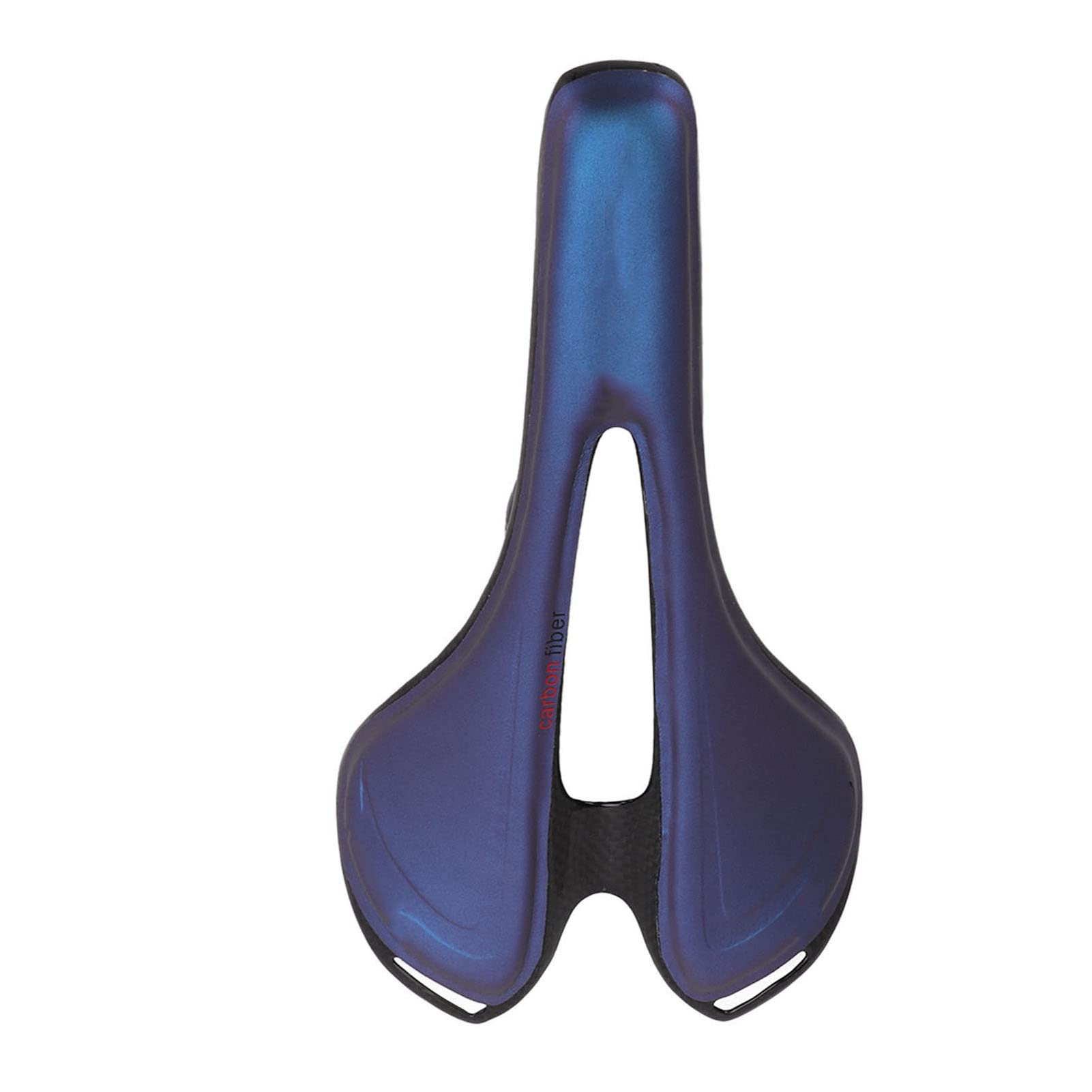 Bike Saddle, 3K Carbon Fiber Hollow Breathable Design Bike Saddle Seat Cushion for Riding Cycling (Blue)