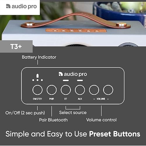 Audio Pro Portable Bluetooth Speakers, Powerful Sound, Long