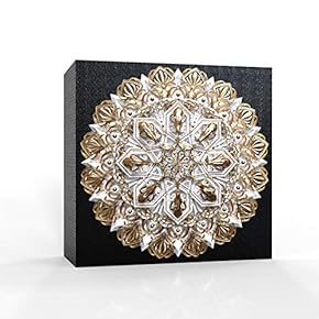 Canvas Wall Art - Luxury Baroque Art for Living Room - Modern Home Art Stretched and Framed Ready to Hang - 12x12 inches