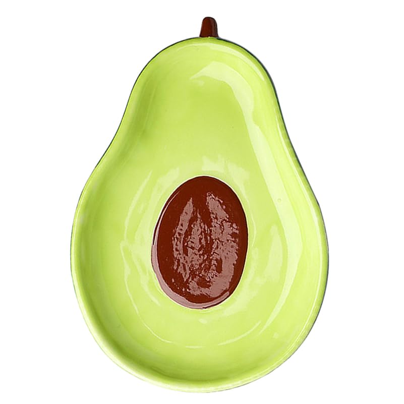 Levemolo Avocado Shaped Salad Dish 6.42X4.53X1.30In Ceramic Fruit Serving Platter Snack Plate for Home Restaurant Buffet