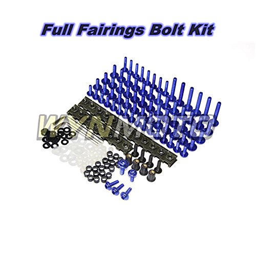 WYNMOTO Full Motorcycle Fairing Bolt Kit For Honda CBR1000RR 2008 2009 2010 2011 New Body Screws Aluminum Fasteners Hardware Clips (Blue)