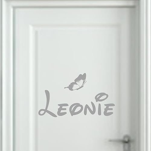 Wandschnörkel® Aufkleber HM~AA129 Kindernamen + SCHMETTERLING mit Namen Wand Spruch Wandtattoo Kinderzimmer Türschild Baby Mä