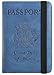 Passport Holder Cover Wallet Travel Essentials RFID Blocking Leather Card Case International Must Haves Travel Accessories for Women Men(101#Blue)