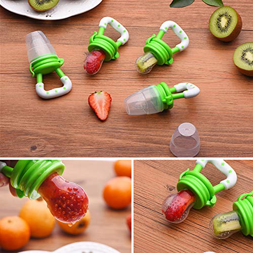 image for Mluchee Baby Fruit Food Feeder 3Pack Silicone Nipple Fresh Pouches Tee
