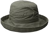 Scala Women's Medium Brim Cotton Hat, Olive, One Size