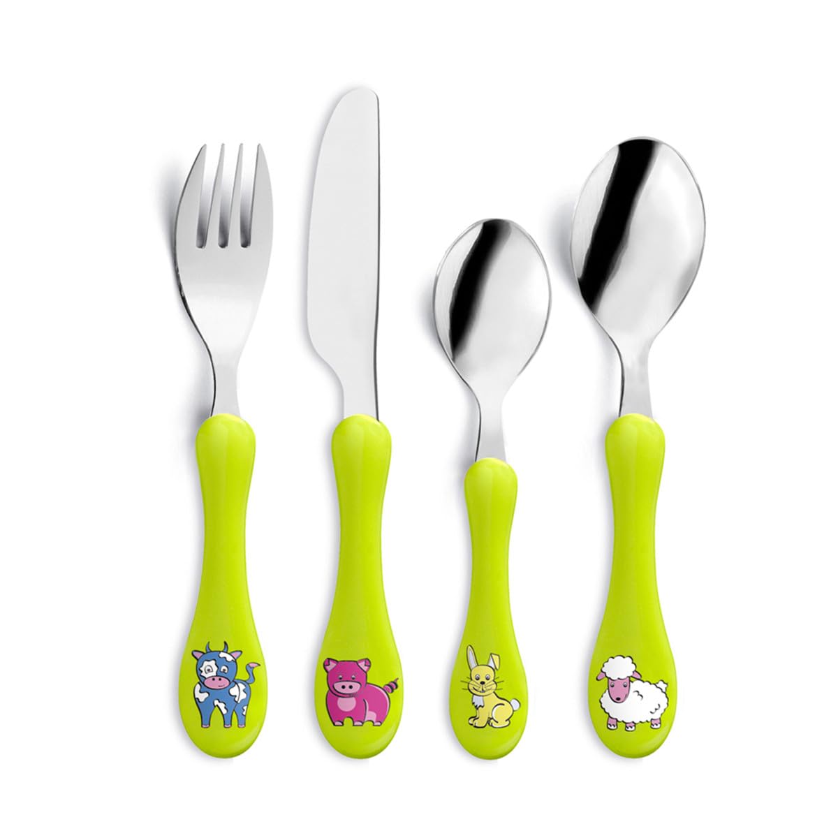 Amefa 1322AGT000A40 Children's Cutlery Stainless Steel Lime Green Handle 4.5 x 4.5 x 18.5 cm