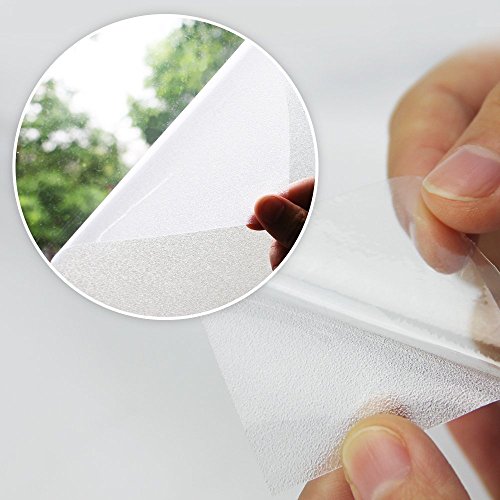 Bloss Frosted Etched Glass Window Film No-glue Glass Film Decorative Vinly Self Static Cling Film Sticker for Office Home Bedroom Bathroom Kitchen 17.7" X 78.7"