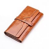 Itslife Women's RFID Blocking Luxury Leather Trifold Wallet Ladies Clutch Travel Purse