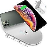 IBIS Wireless Dual Wireless Charger Fast Charging Station 3 Multiple Devices At Once, Wireless Charging Pad, Certified Qi Wireless Charger USB C Phone charger Pad For iPhone XS Max 8 Galaxy Qi Charger