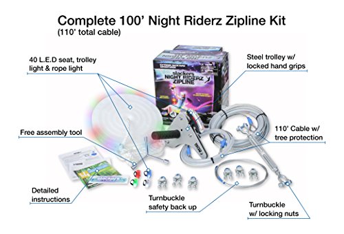 100' Night Riderz Series Zipline Kit