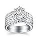 VAN RORSI&MO Engagement Wedding Ring Set for Women 1.2ct Round Cubic Zirconia 925 Sterling Silver 5-10