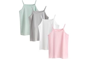 Nightaste Little Girl's Soft Cotton Undershirt Toddler Kids Multi-Pack Camisoles Tank Tops with Cute Prints Fits 2-7 Years