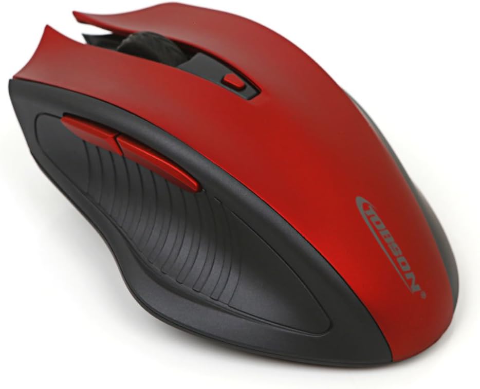Black Friday Deal Wireless Mouse 2.4G USB Wireless Optica Mice PC and Laptop mouse with Nano Receiver 6buttons 800/1200/1600DPI for Windows/Mac Macbook/Linux (RED)