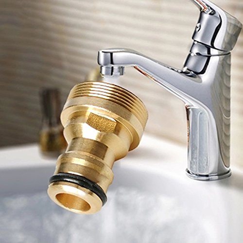 Solid Brass Threaded Hose Water Pipe Connector Tap Faucet Adapter for Garden