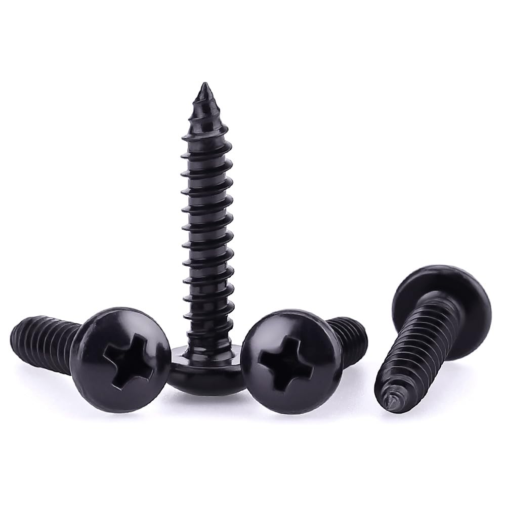 Photo 1 of #12 x 1-1/4" Phillips Pan Head Sheet Metal Screws, 304 Stainless Steel 18-8, Black Coated, Corrosion Resistant Pan Head Self Tapping Screws for Wood, Sheet Metal, 30 PCS