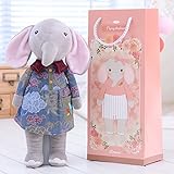 Me Too Stuffed Elephant Dolls Navy Floral Dress 12'' + Gift Bag …