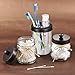 [Wide Mouth ONLY] SheeChung 2 Pack Mason Jar Toothbrush Holder Lid - Rustproof 304 Stainless Steel for Ball Mason Jar or Any Pint. Jar, Farmhouse Decor Bathroom Accessories Set - Bronze