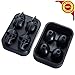 WllRun 3D Skull Silicone Ice Cube Mold Tray, Vivid Skull Mould, Four Giant Cavities, Cube Maker in Shapes for Juice, Jelly, Chocolate, Whiskey Ice, Cocktails, Cola, BLACK