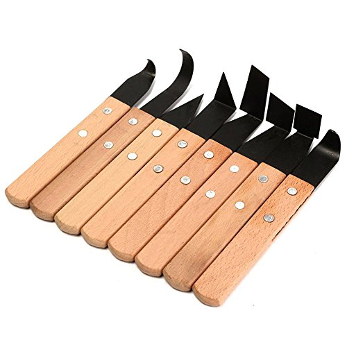 Lautechco 8 in 1 Wooden Handle Pottery Wheel Ceramic Tools Pottery Craft Carving Shaping Trimming Tools