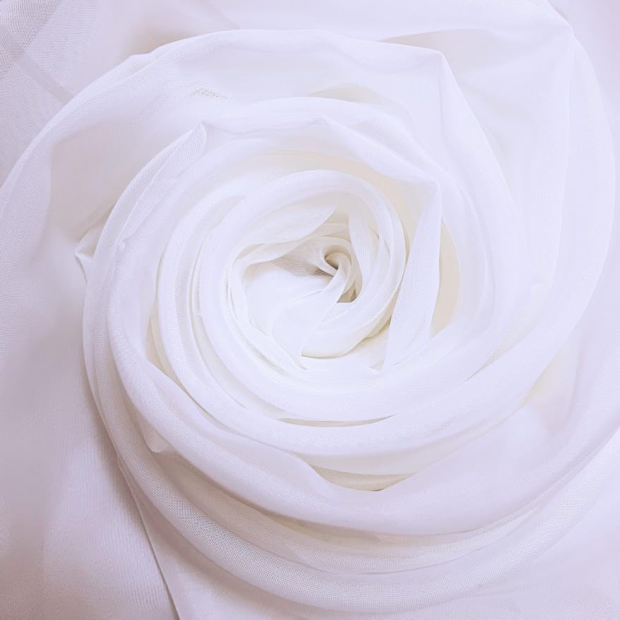 Megachest Wedding Voile Fabric 58 Inches Wide DIY Material (Off White, 10 Meters Long) — image 1