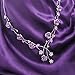Glamorousky Elegant Rose Necklace with Purple Austrian Element Crystals and Crystal Glass