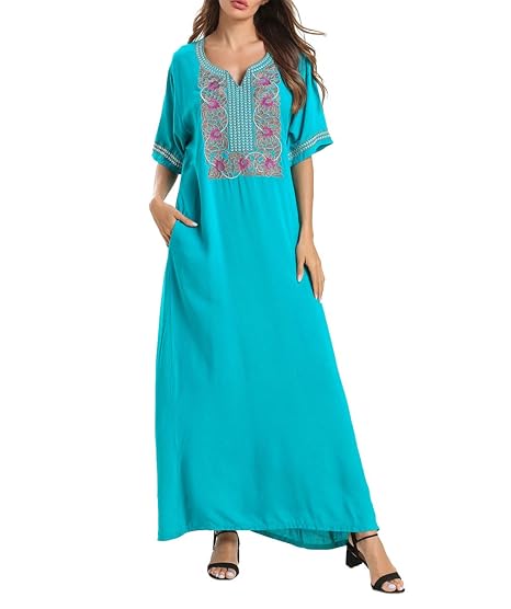 Zhxinashu Femmes Abaya Robe Longue Islamique Caftans