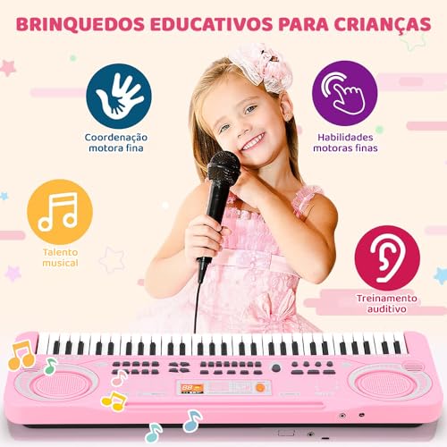 Teclado Musical, 61 Key Piano, Teclado Musical Iniciante, Teclado Piano, Teclado Musica, Possui 16 tons, 10 ritmos, 6 performances, 8 tons de percussão,
