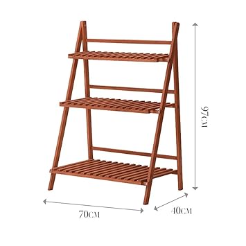 JIE Muebles para el hogar Estante para flores de madera Soporte para