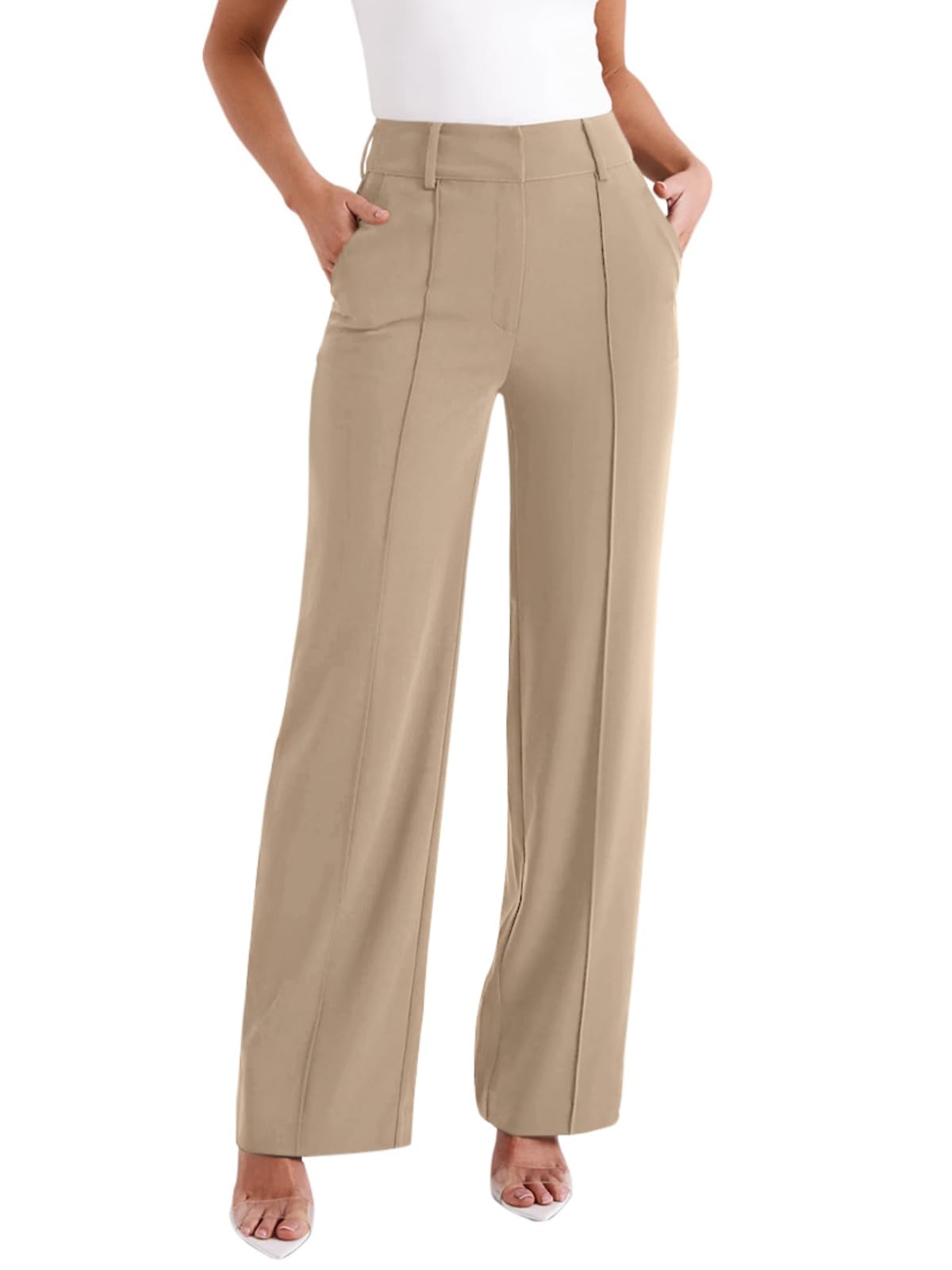 Nimin NIMIN Dress Pants for Woman Casual Wide Leg Work Pants Business Long ...