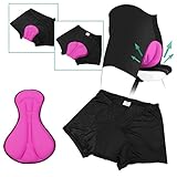 Zodaca Breathable Women's 3D Padded Bicycle Cycling Underwear Shorts, Black/Pink