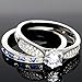 KingswayJewelry His and Hers 925 Sterling Silver Blue Sapphire Stainless Steel Wedding Rings Set Blue #SP24BLMSBL