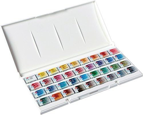 White Night Watercolour Whole Pans Set in Plastic Box by White Nights Watercolour