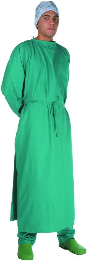 GIMA 26162 Medical Surgical Gown 100% Cotton Unisex Size 52-56 Green Hospital