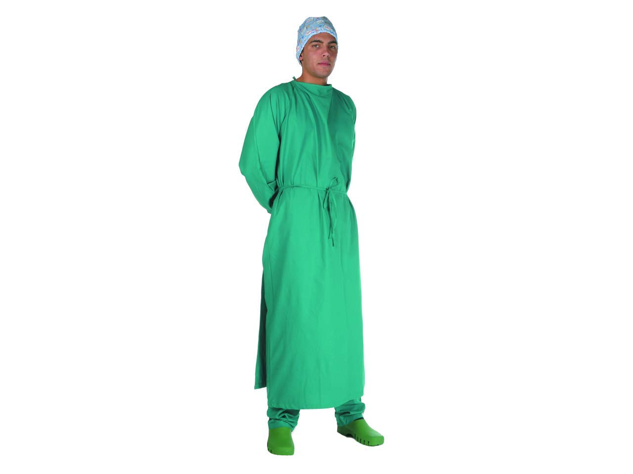 Gima - Medical Surgical Gown, 100% High Quality Cotton, Unisex Model, Size 58–62, Green Colour, for hospital or veterinary surgical use, 26163