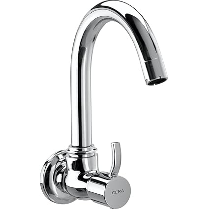 Cera Crayon Quarter Turn Fittings Sink Cock (Wall Mounted) (Chrome Finish)