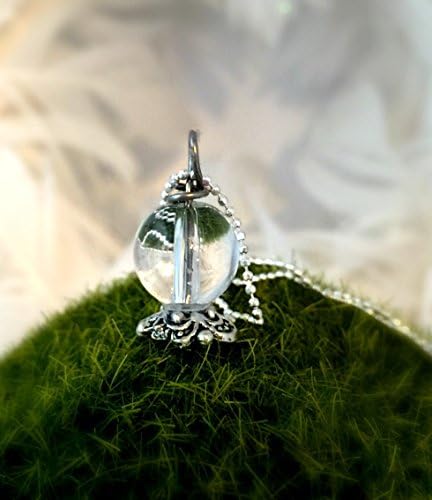 Mini Crystal Ball necklace pendant with Sterling Silver Chain