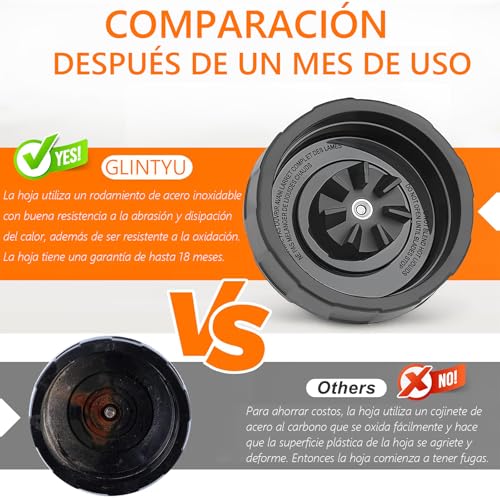 GLINTYU 2 Piezas Repuesto Aspas Licuadora Ninja, 7 Aletas, Repuestos Ninja | Compatible con Ninja Licuadora Blenders Auto iQ BL480 BL642 BL801, Nurti Ninja 1000W/1500W, Foodi Power Blender SS10, SS101C