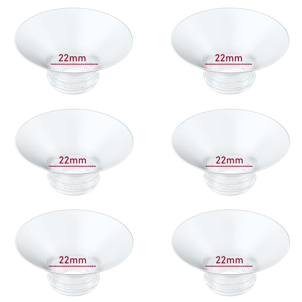 Photo 1 of Flange Insert 22mm 6pcs Compatible with Momcozy M5/M9/M6/S12 Pro/V1 Pro/V2 Pro,for Spectra/Medela/MomMed/eufy/Lansinoh/Elvie Breast Pump, Fit for 24mm Flange/Shield of Most Pumps (6PC-22mm)